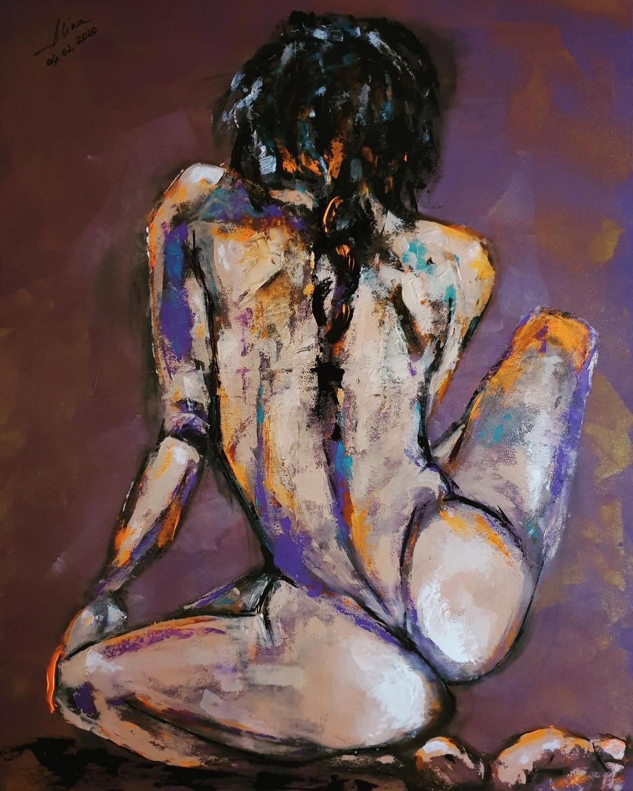 ArteDiAlina.com painting: Purple nude 2